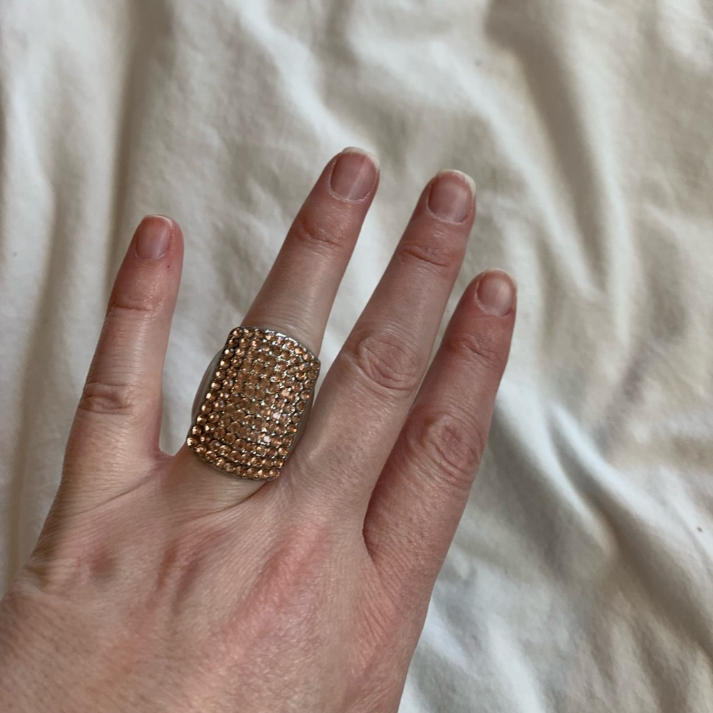 Blush & Silver statement ring